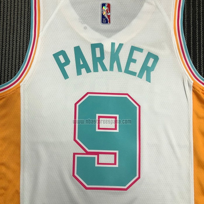 Camiseta San Antonio Spurs Tony Parker NO 9 Ciudad 2021-22 Blanco